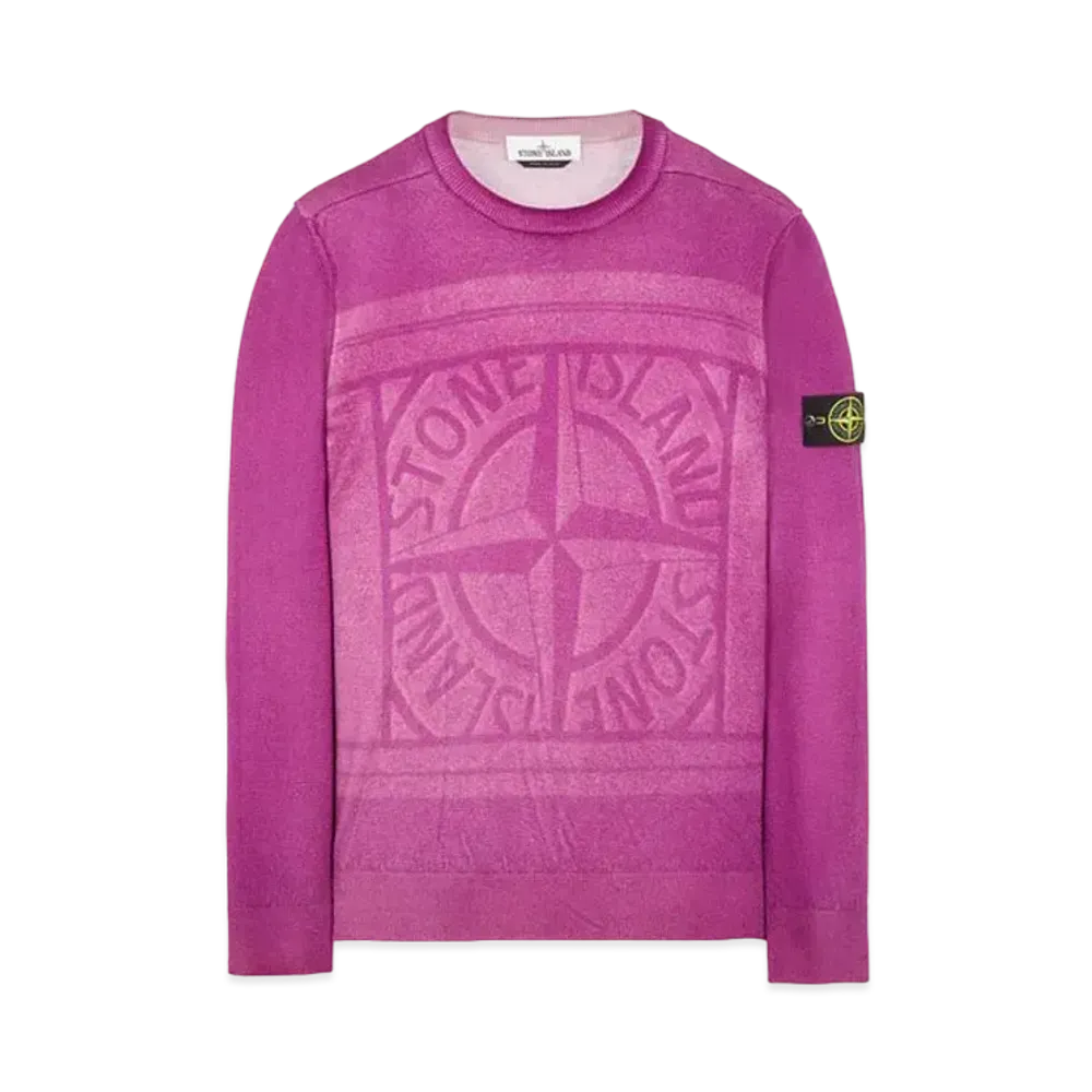 Stone Island 570A8 PURE WOOL_FAST DYE + HAND MADE AIRBRUSH + LASER PRINT: REVERSIBLE "Magenta"