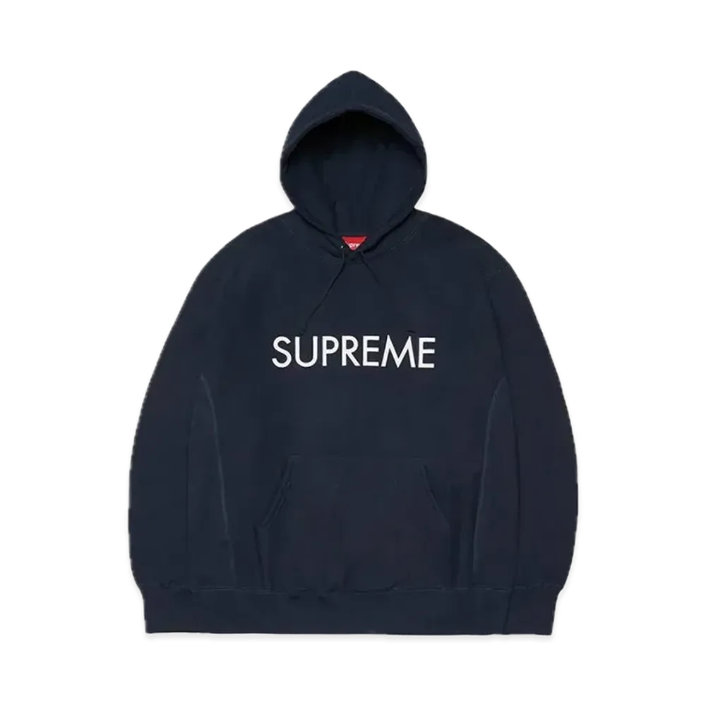 Supreme Capital Hooded Sweatshirt "Navy"