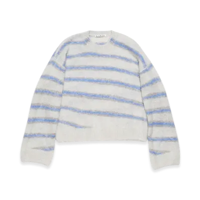 Acne Studios Mohair Blend Jumper "Light Grey/Sweet Blue"