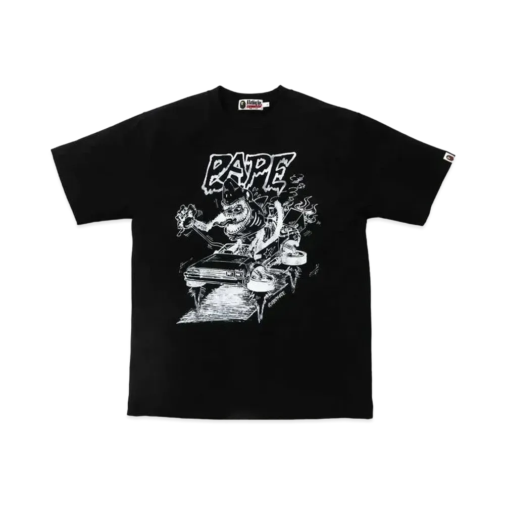 A BATHING APE / READYMADE SHARK WIDE TEE "Black"