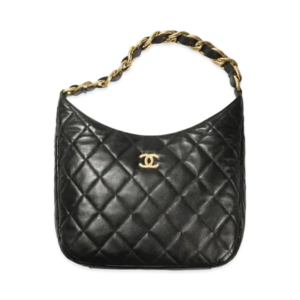 CHANEL Large Hobo Bag Lambskin "Black"