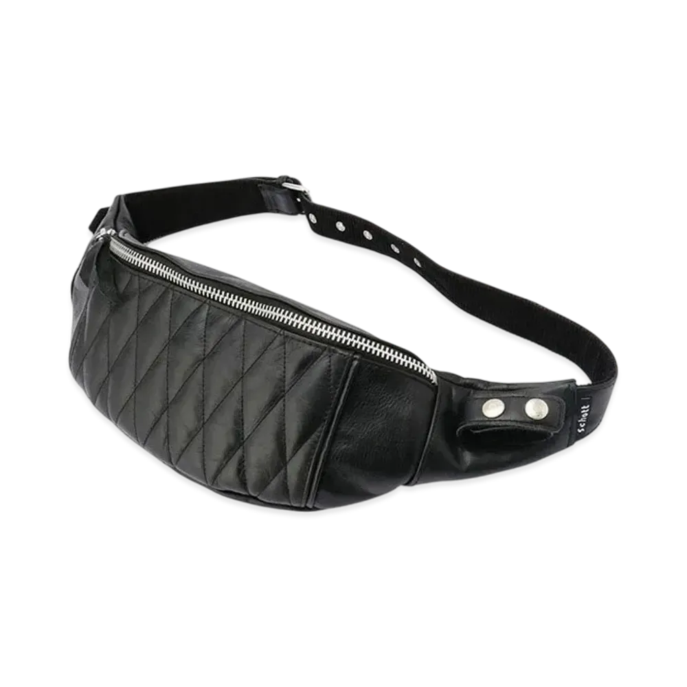 Schott Quilting Body Bag "Black/Silver"