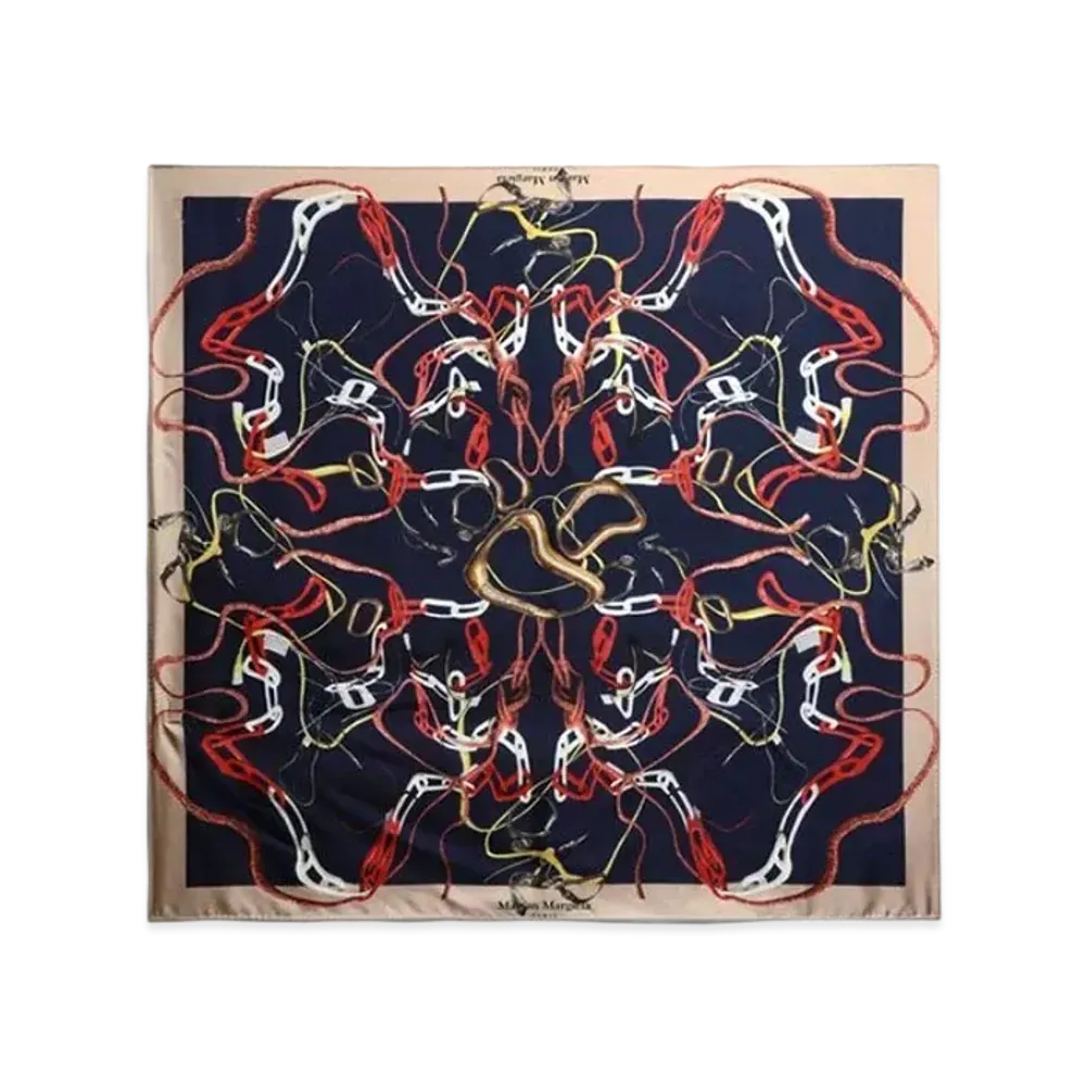 Maison Margiela Silk Twill Scarf "Dark Blue"
