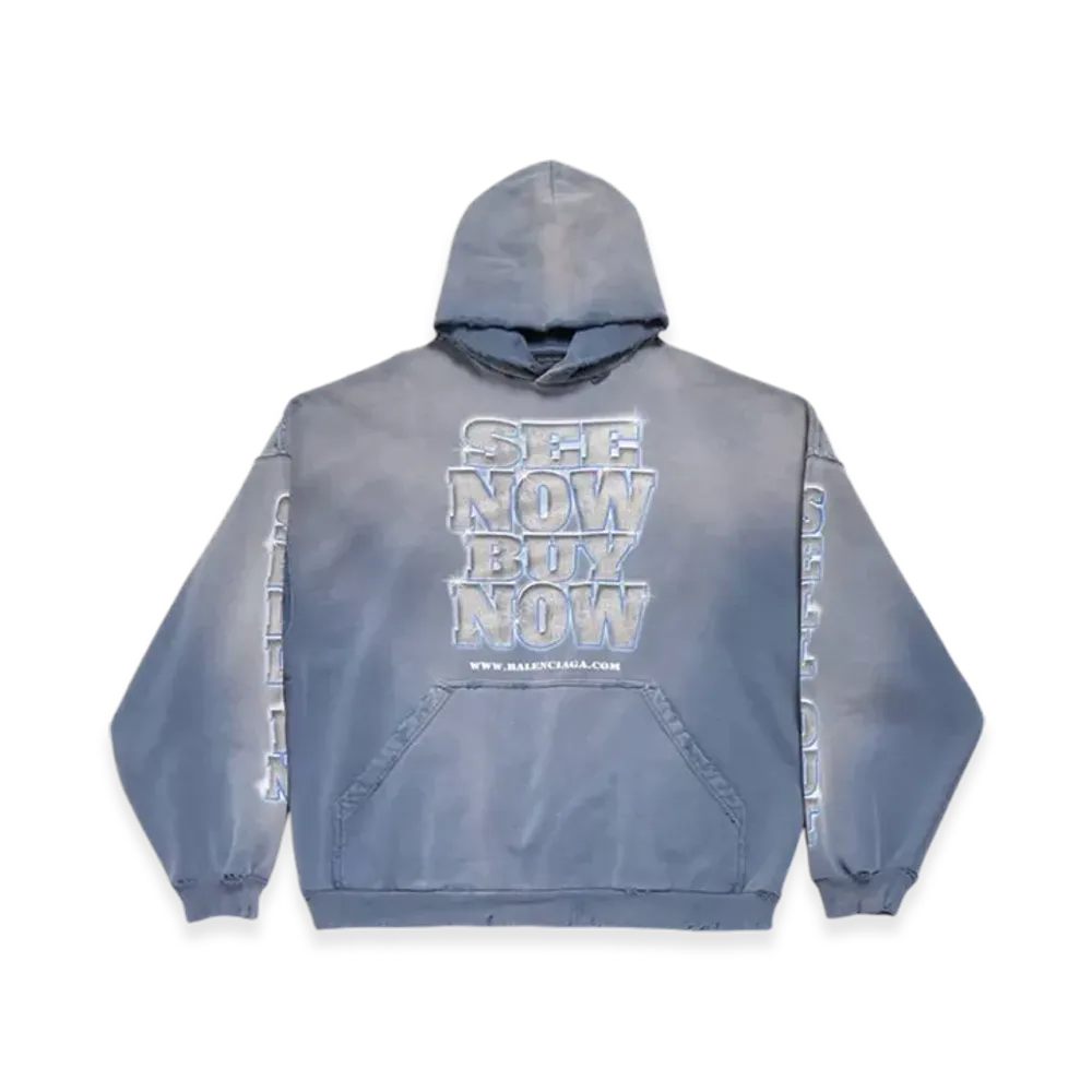 BALENCIAGA SNBN Large Fit Hoodie "Blue"