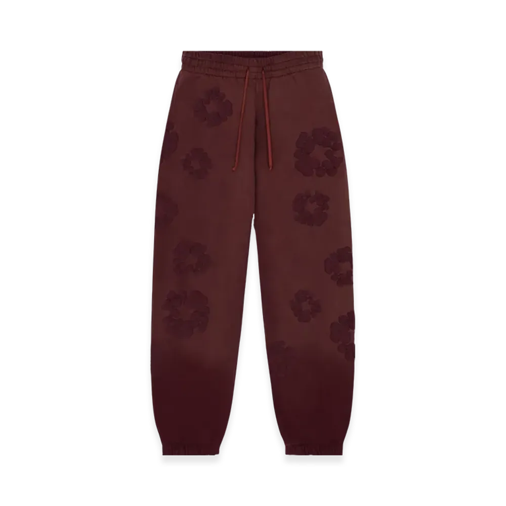 DENIM TEARS Faded Mono Cotton Wreath Sweatpants "Beet Root"