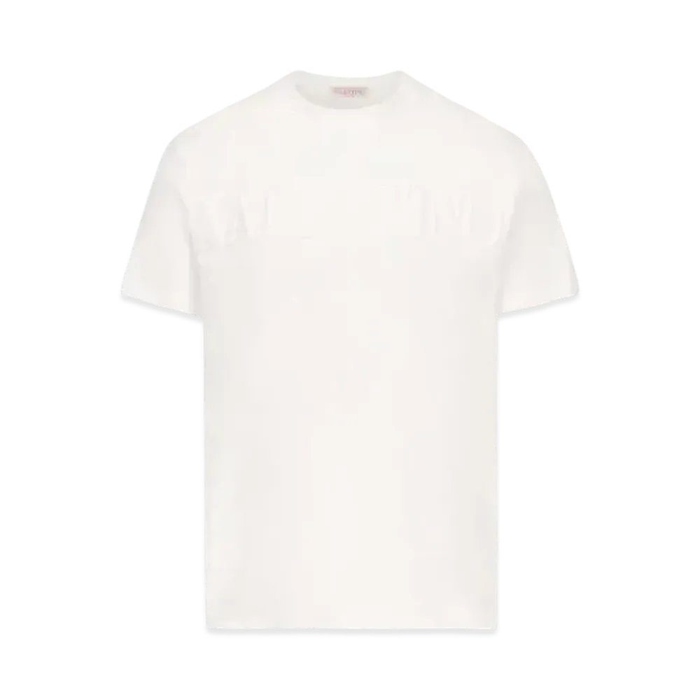 Valentino Embossed Crewneck T-shirt "White"
