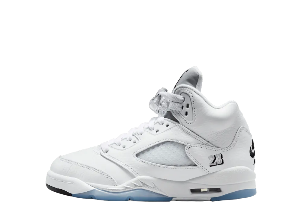 ナイキ GS エアジョーダン5 レトロ "ホワイト/メタリックシルバー" (キッズ)