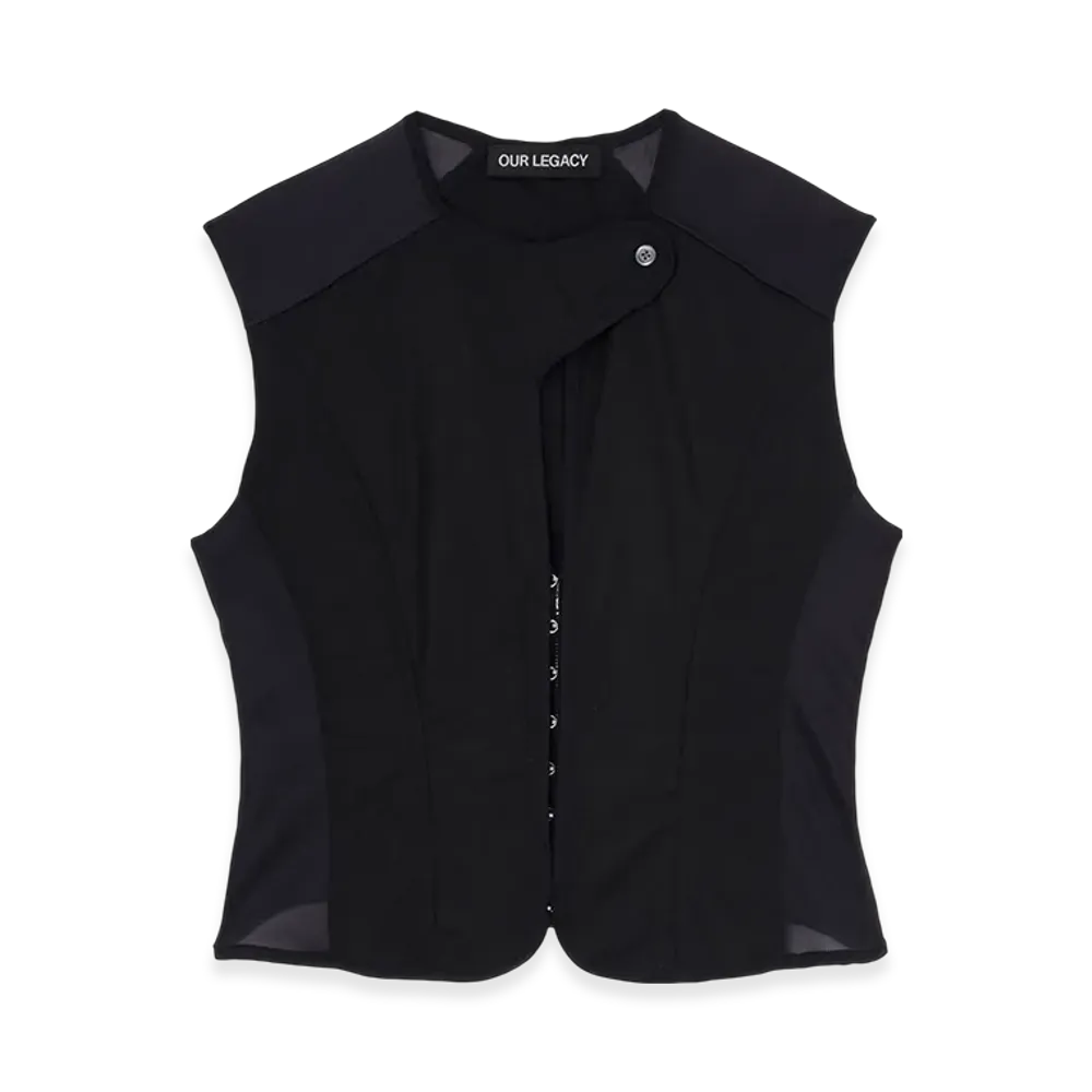OUR LEGACY Women's Corset Vest "Black All Day Poplin"