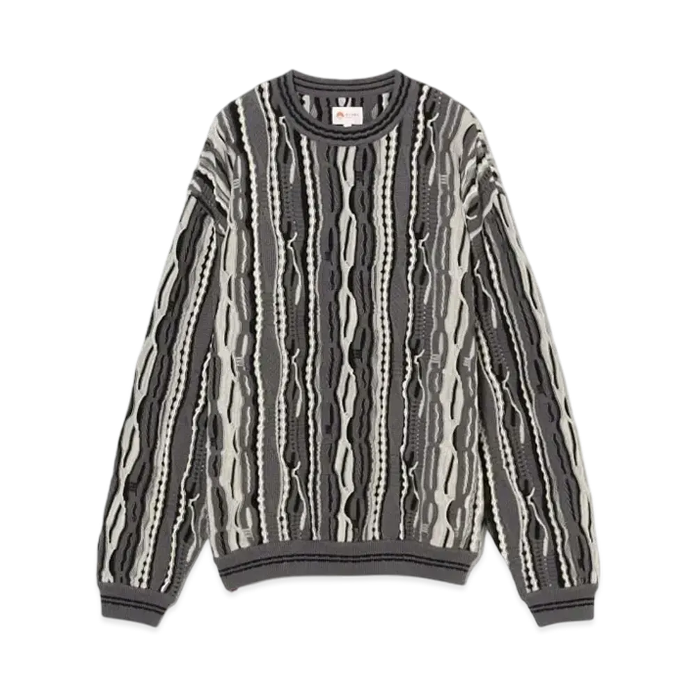 BEAMS 3D Multi Crew Neck Knit "Gray"