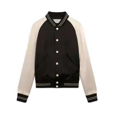 CELINE Satin Teddy Jacket With Studs "Black"