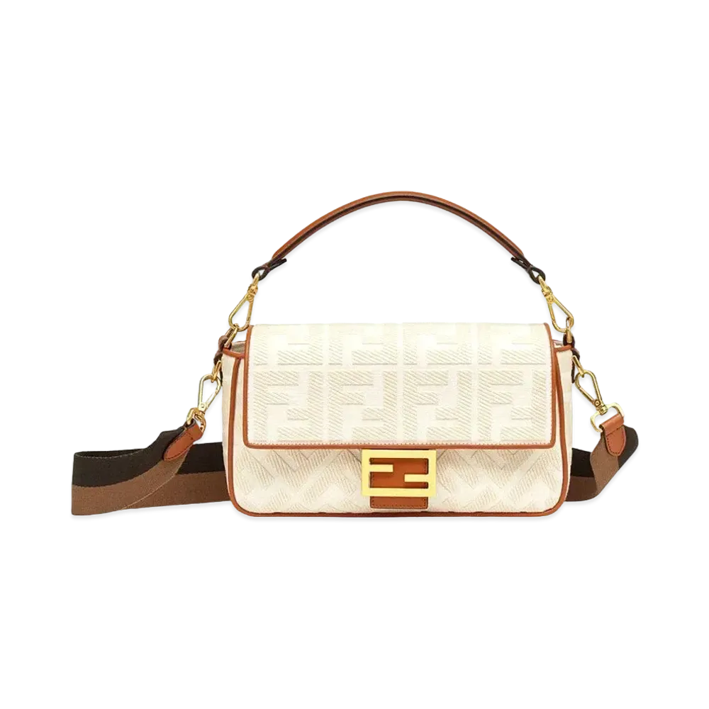 FENDI Baguette Canvas FF Bag "White"