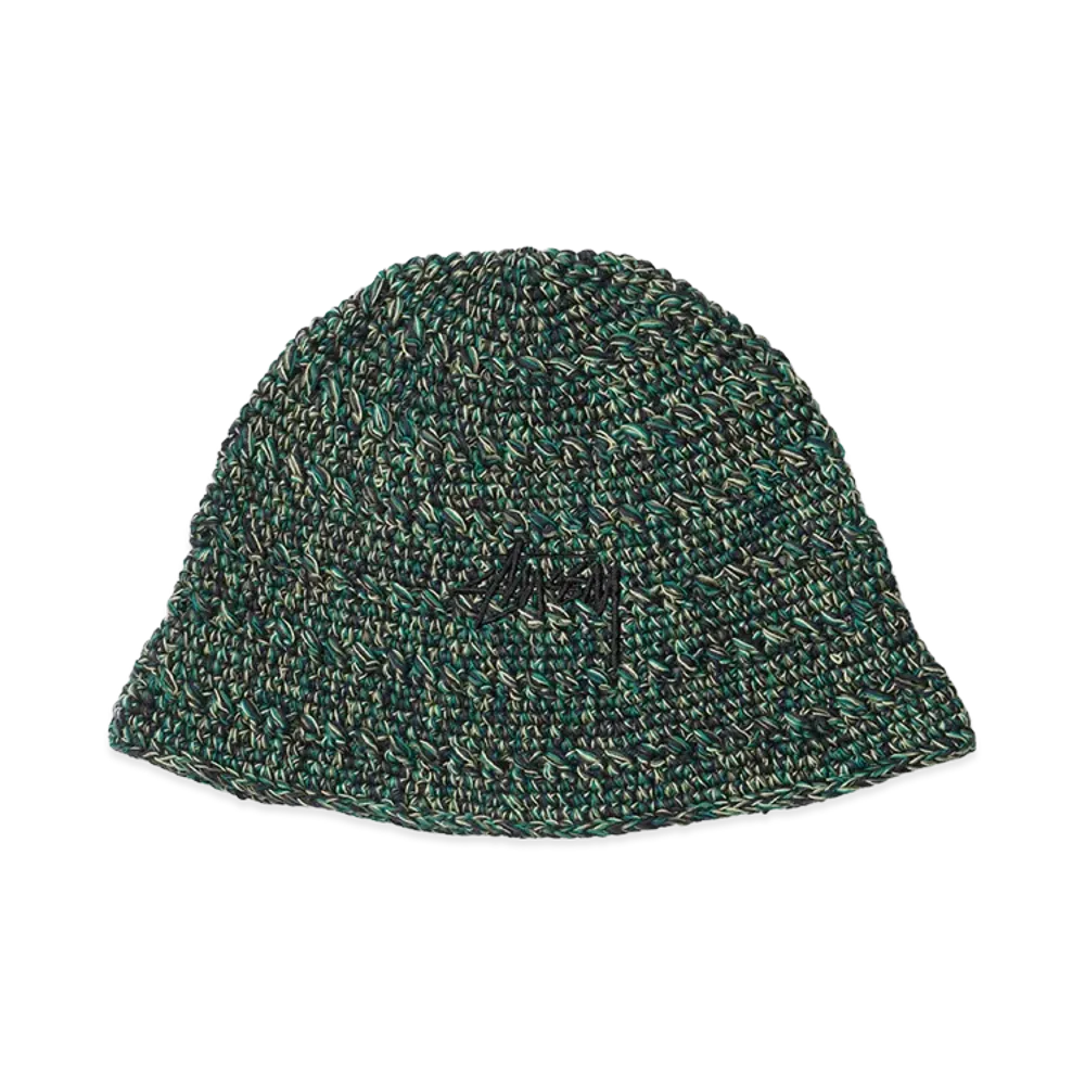 Stussy Hemp Stock Knit Bucket Hat "Multi Green"