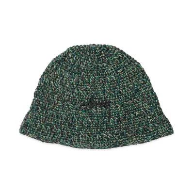Stussy Hemp Stock Knit Bucket Hat "Multi Green"