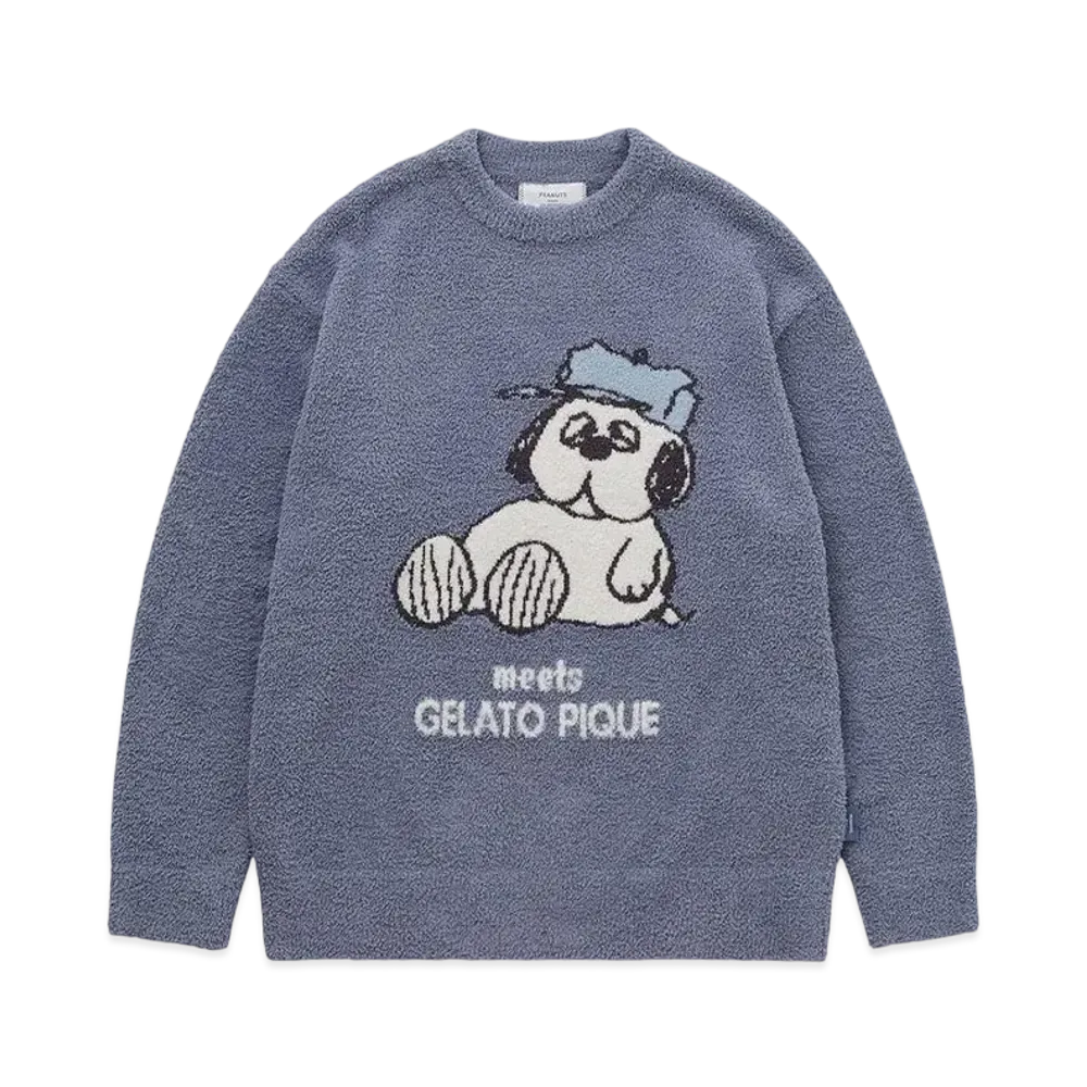 GELATO PIQUE x PEANUTS Homme Olaf Jacquard Pullover "Blue"