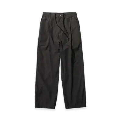 ATON Shrink Cotton Lawn Loose Fit Pants "Dark Brown"