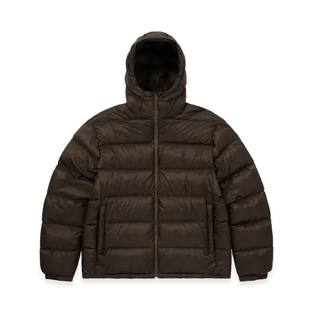 thisisneverthat Weather Gear Skogar Hooded Mid Down Jacket "Brown"