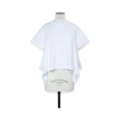 sacai Satin Cotton Jersey T-Shirt "White"