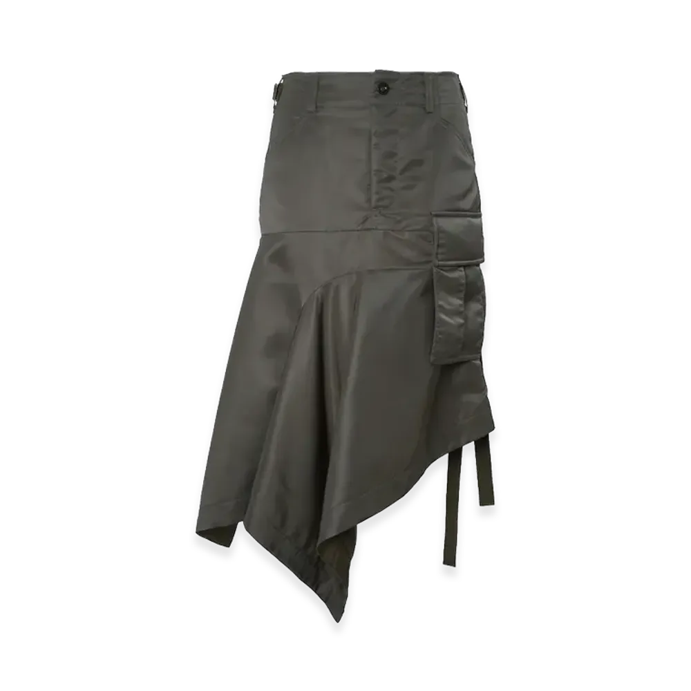 sacai Women's Nylon Twill Skirt "Dark Khaki"