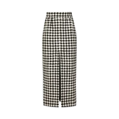 DOLCE&GABBANA Long Macro-Houndstooth Skirt "Multicolor"