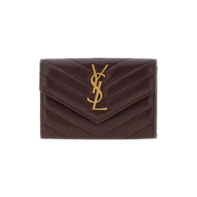 Saint Laurent Women's Envelope Small Wallet "Bordeaux"