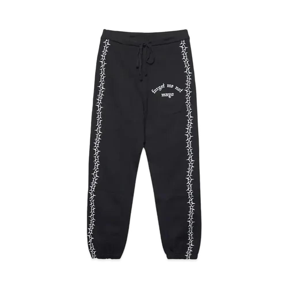MAYO Forget me not embroidery SWEAT PANTS "Black"