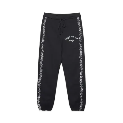MAYO Forget me not embroidery SWEAT PANTS "Black"