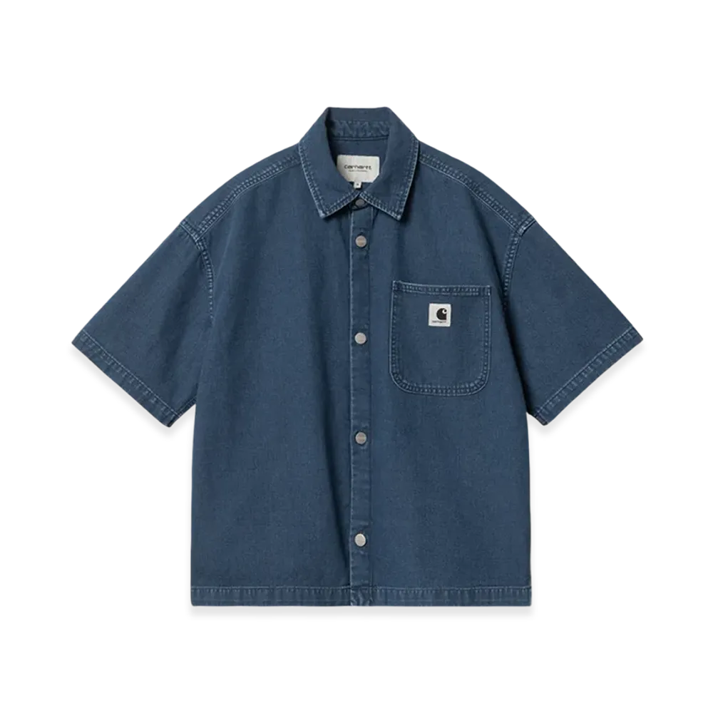 Carhartt WIP Women's Lovilia Shirt "Blue Heavy Stone Wash"