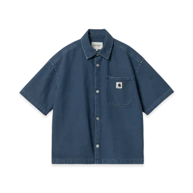 Carhartt WIP Women's Lovilia Shirt "Blue Heavy Stone Wash"