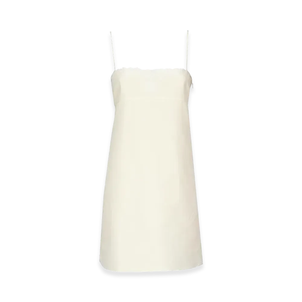 MIU MIU Women's Linen Blend Mini Dress "White"