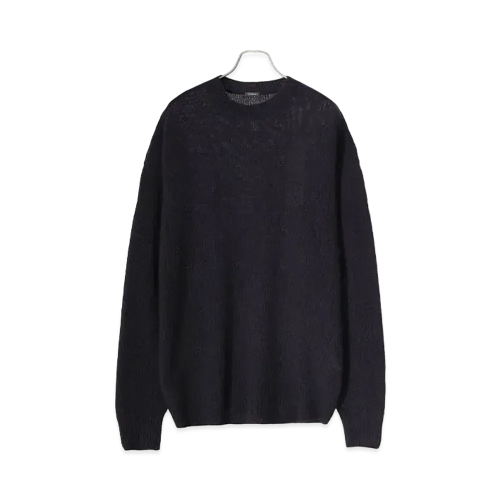COMOLI Cashmere Dyed Crew Neck Knit "Navy"