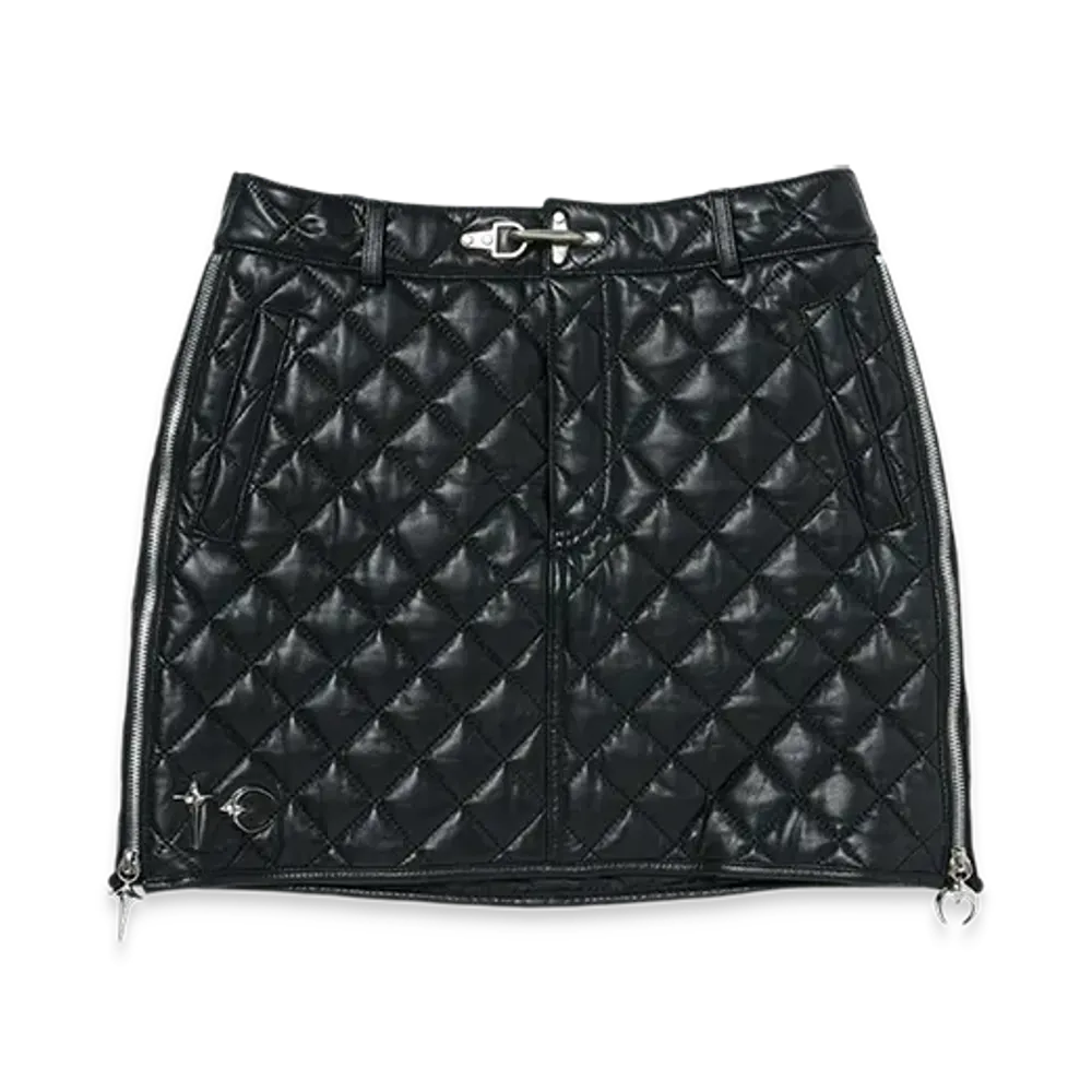 THUG CLUB Angels Quilted Short Skirt "Black"