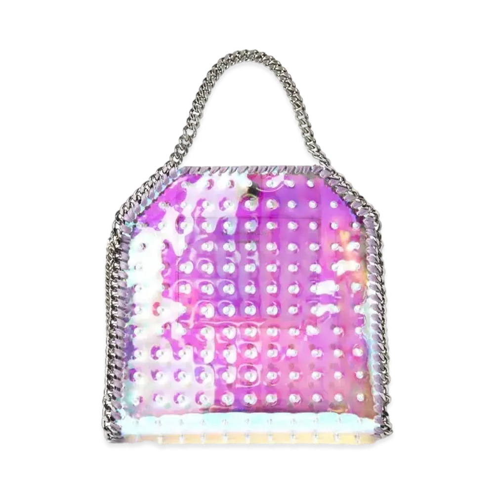 STELLA McCARTNEY Farabela Mini Holographic Spike Tote "Rainbow"