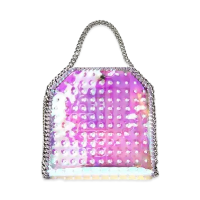 STELLA McCARTNEY Farabela Mini Holographic Spike Tote "Rainbow"