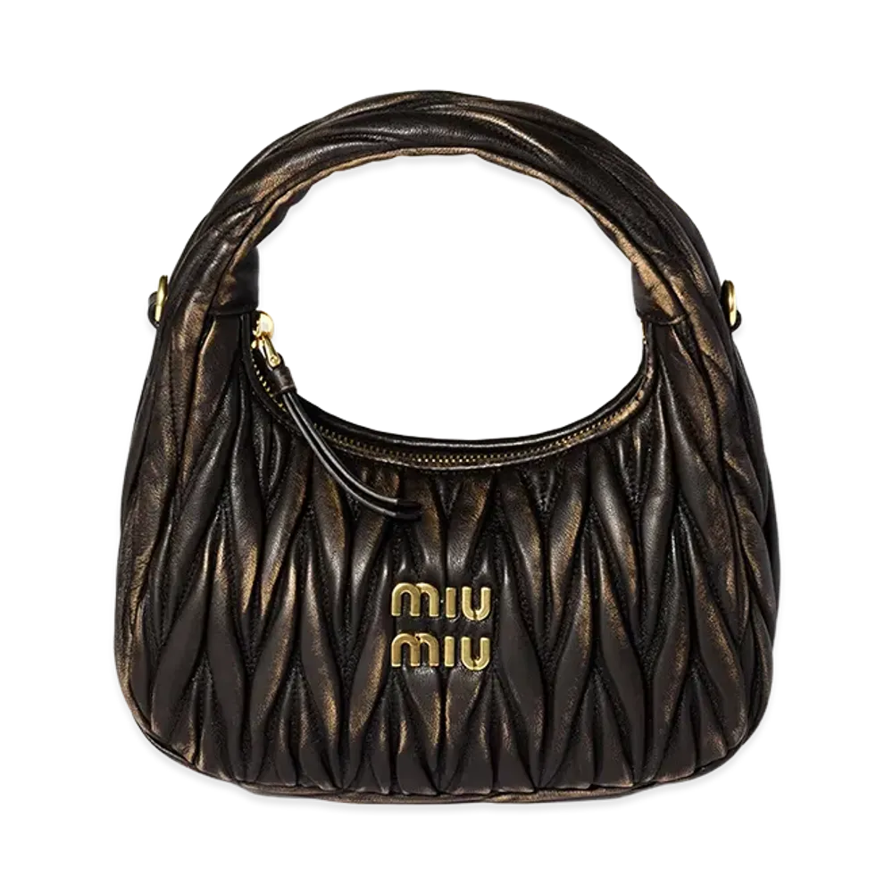 MIU MIU Wander Matelasse Nappa Leather Bag "Dark Brown"