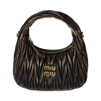 MIU MIU Wander Matelasse Nappa Leather Bag "Dark Brown"