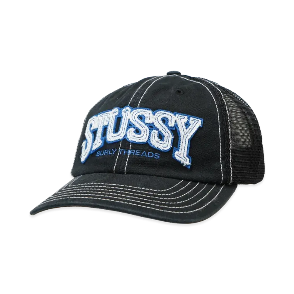 Stussy Mid-Depth Burly Threads Trucker "Black"