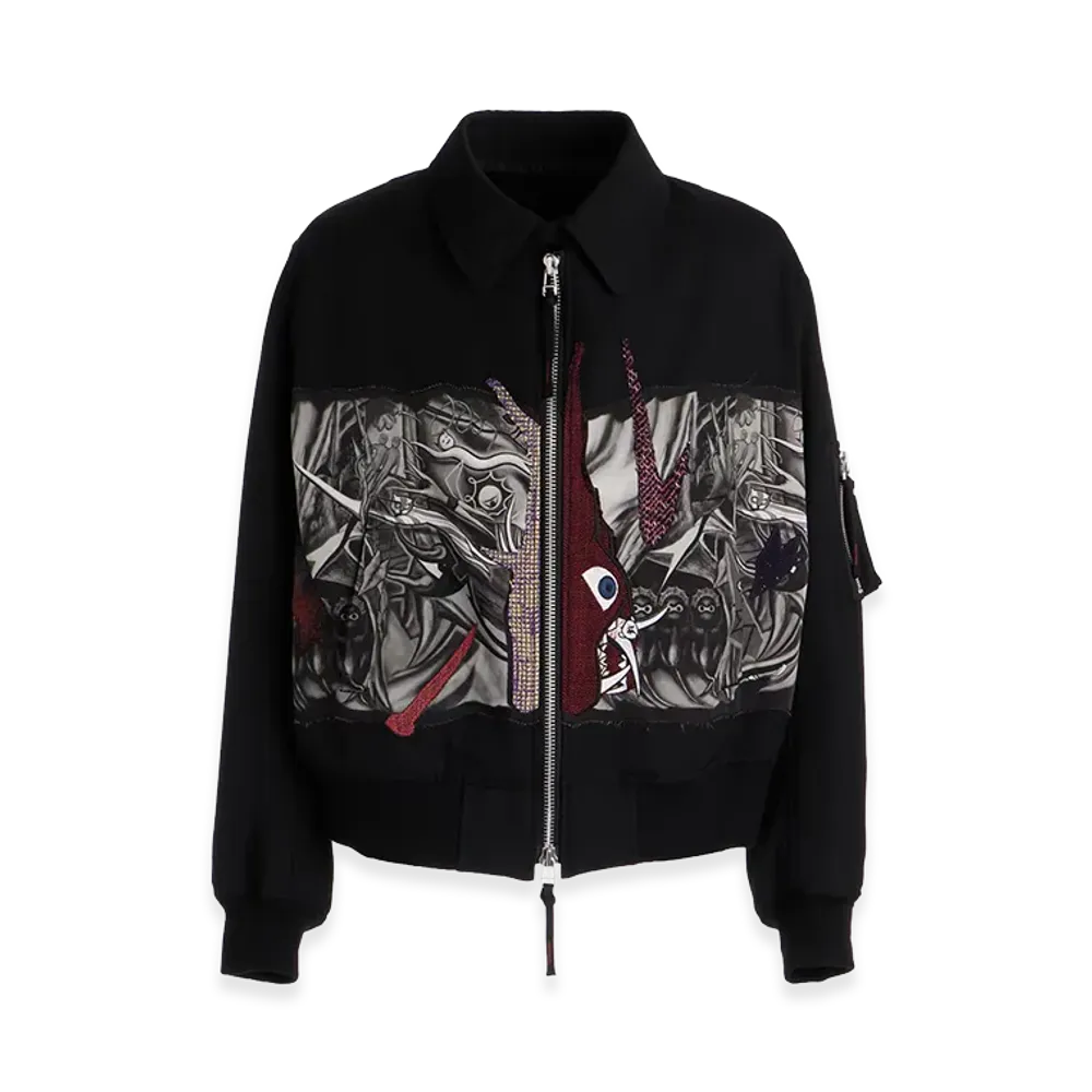 Ground Y x Taro Okamoto Mixed-Media Composition Blouson ”The Law of the Jungle” "Black"