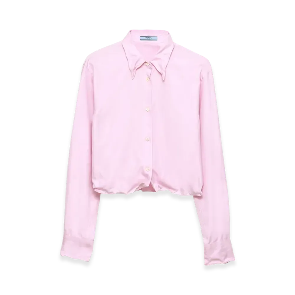 PRADA Women's Oxford Cotton Shirt "Alabaster Pink"