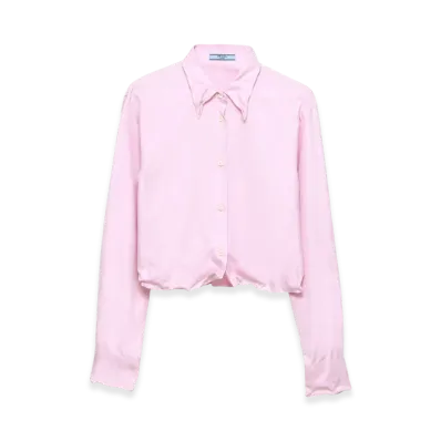 PRADA Women's Oxford Cotton Shirt "Alabaster Pink"