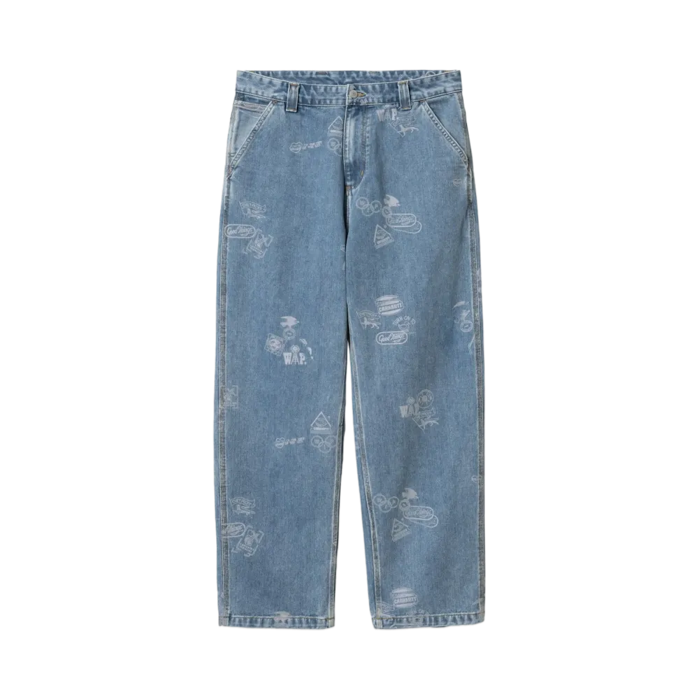 Carhartt WIP Stamp Pant "Stamp Print Blue(Bleached)"