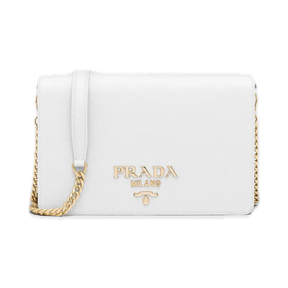 PRADA Saffiano Leather Mini Bag "White"