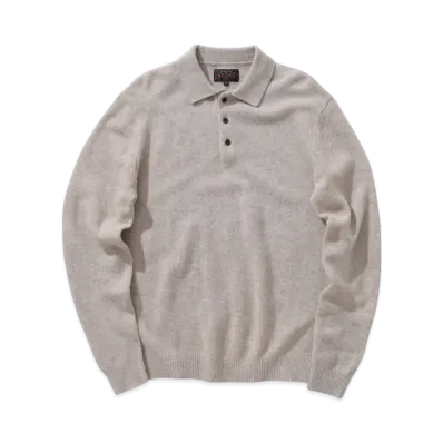 BEAMS Knit Polo 9G "Beige"