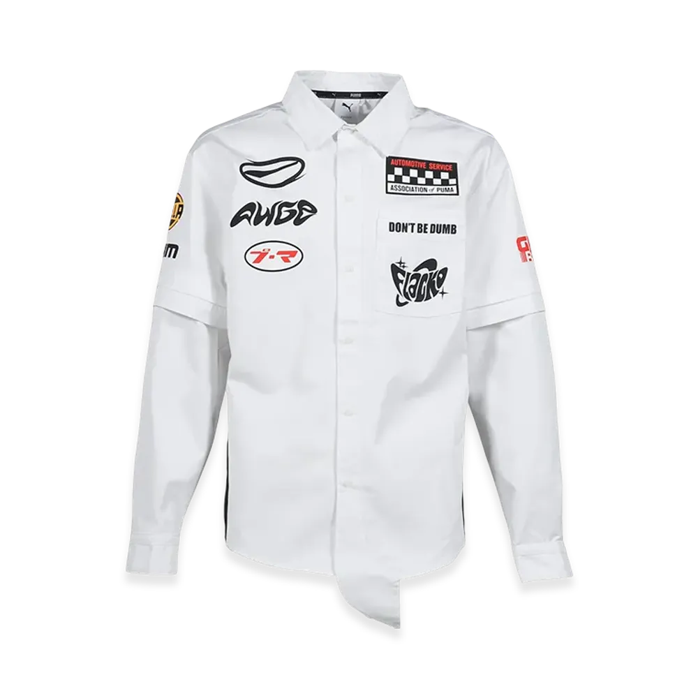 PUMA x ASAP ROCKY Layered Pit Crew Button Down "PUMA White"