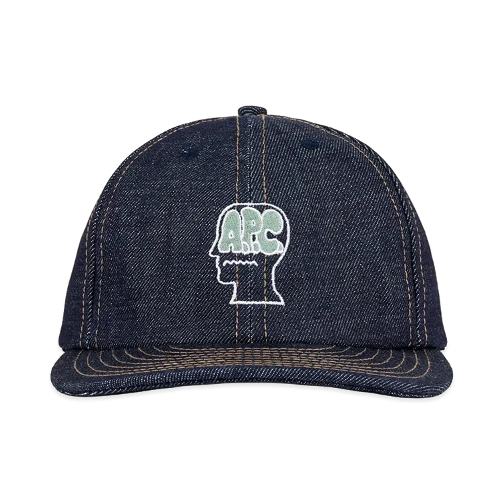 A.P.C. x Brain Dead Denim 6 Panel Hat "Indigo"