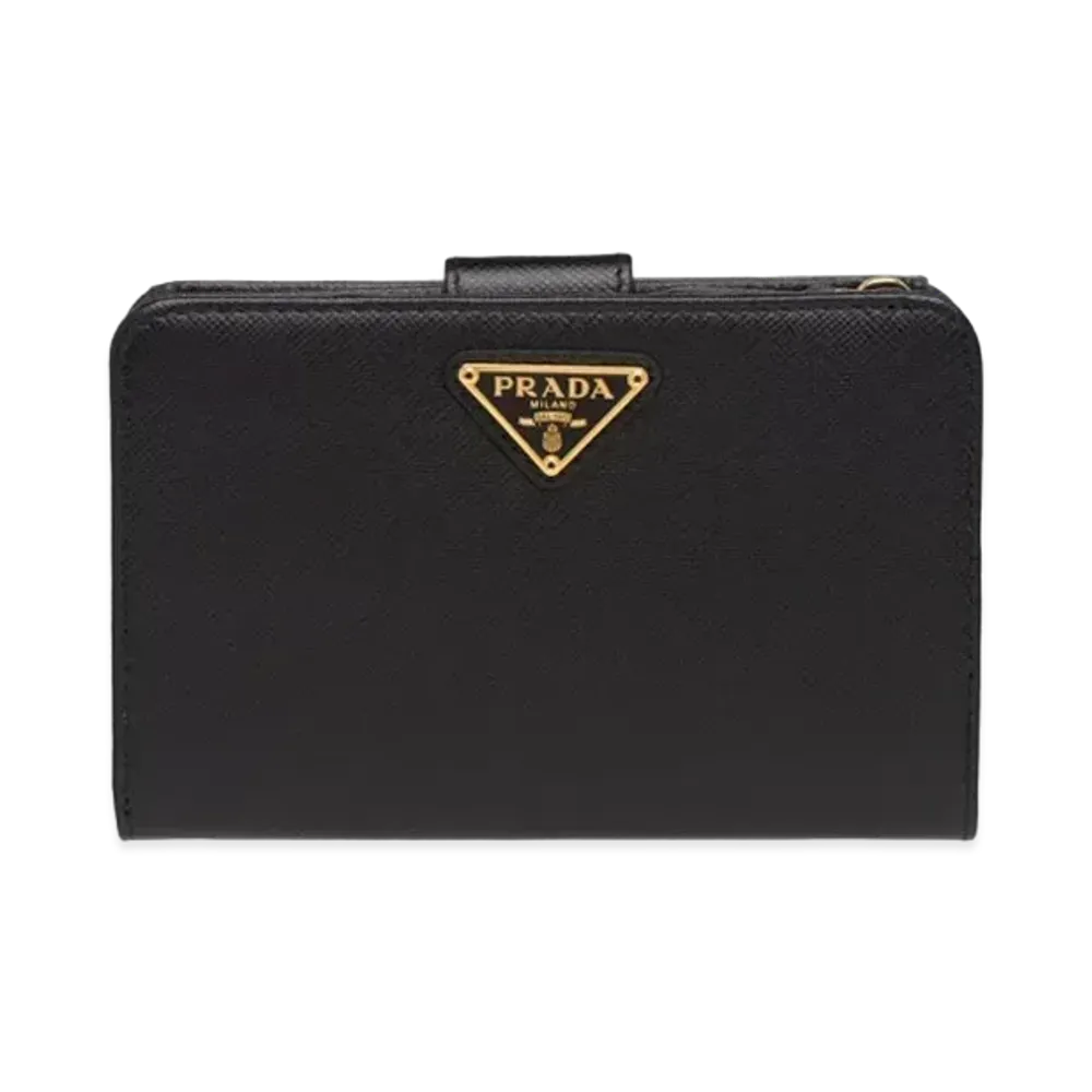 PRADA Small Saffiano Leather Wallet "Black"