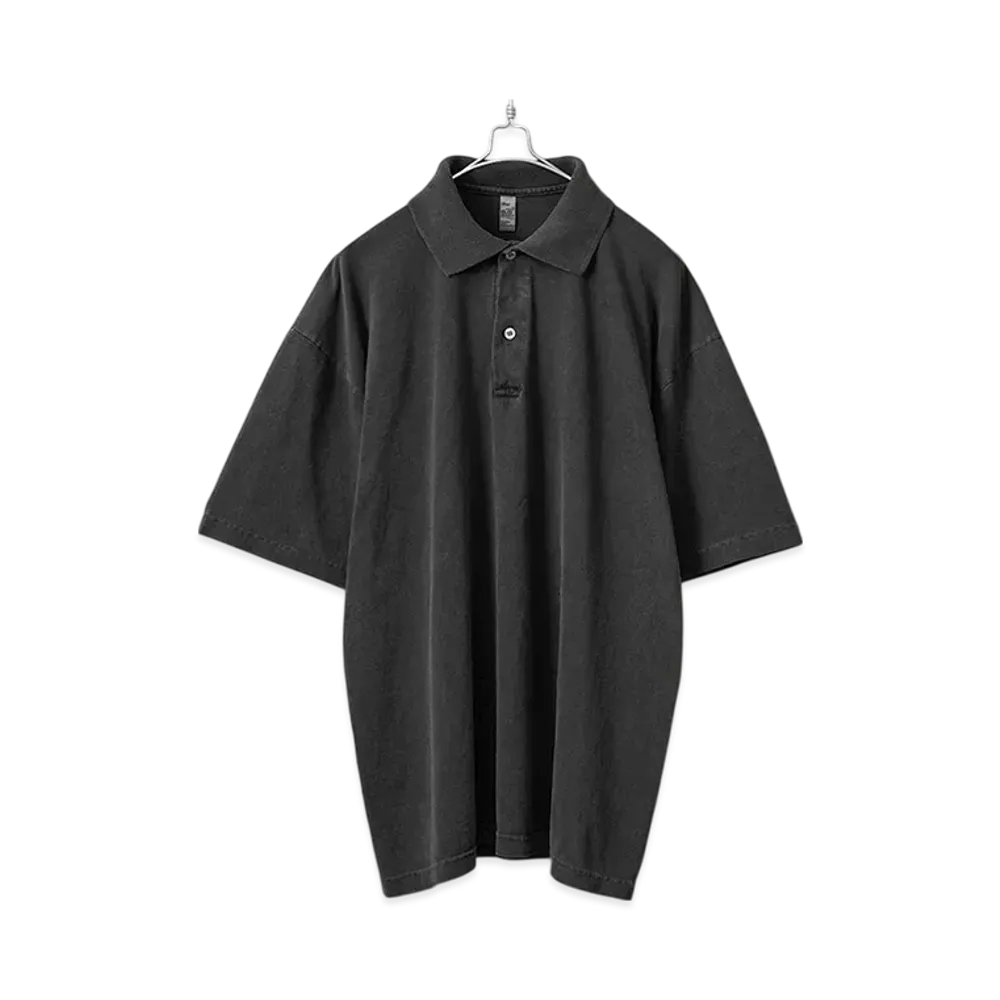 Los Angeles Apparel Garment Dye Short Sleeve Polo Shirt "Black"