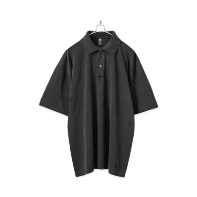 Los Angeles Apparel Garment Dye Short Sleeve Polo Shirt "Black"
