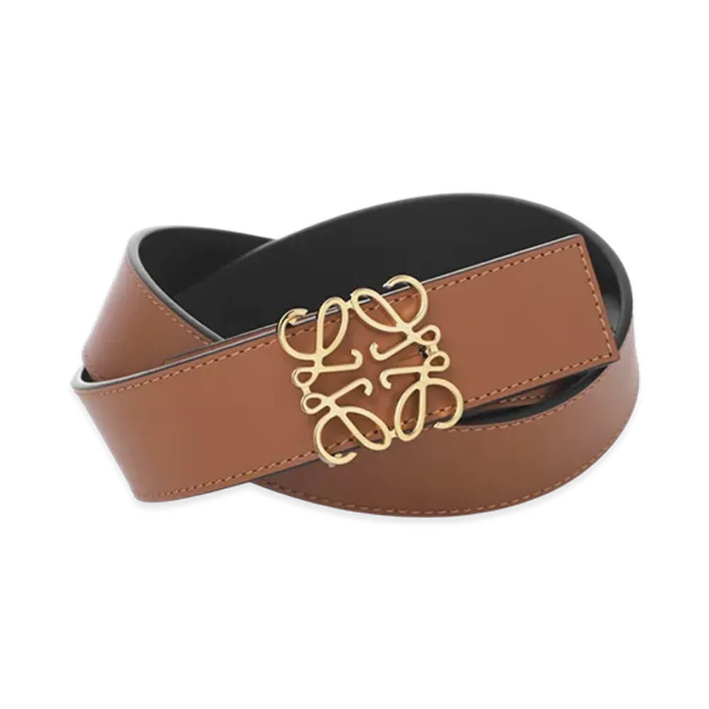 LOEWE Reversible Anagram Belt 3.5cm "Tan/Black/Gold"