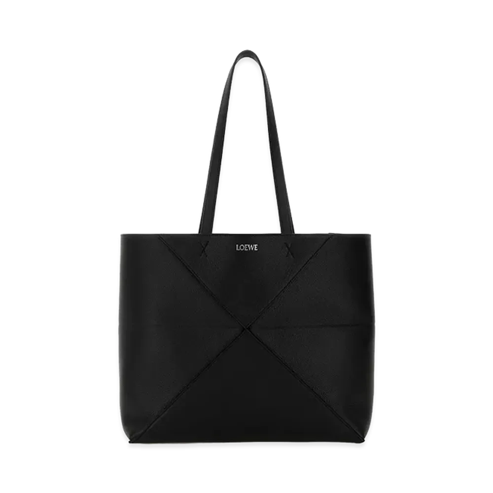 LOEWE Women's Leather Medium Puzzle Fold Shopping Bag "Black"