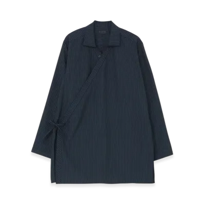 S'YTE Striped Ethnic Wrap Shirt "Navy"